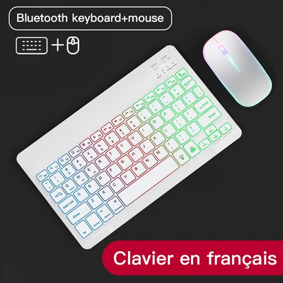 Για πληκτρολόγιο iPad και ποντίκι Πληκτρολόγιο Bluetooth με οπίσθιο φωτισμό για Android iOS Ασύρματο πληκτρολόγιο Tablet Samsung για κινητό τηλέφωνο