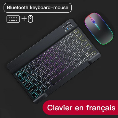 Για πληκτρολόγιο iPad και ποντίκι Πληκτρολόγιο Bluetooth με οπίσθιο φωτισμό για Android iOS Ασύρματο πληκτρολόγιο Tablet Samsung για κινητό τηλέφωνο