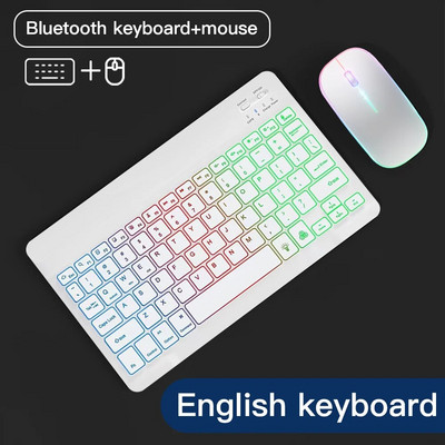 Για πληκτρολόγιο iPad και ποντίκι Πληκτρολόγιο Bluetooth με οπίσθιο φωτισμό για Android iOS Ασύρματο πληκτρολόγιο Tablet Samsung για κινητό τηλέφωνο