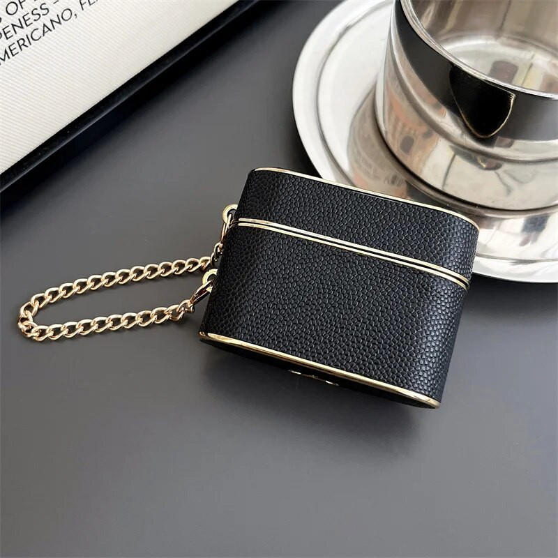 Πολυτελής επιμετάλλωση δερμάτινη θήκη ακουστικών για Apple Airpods Pro 2 3 1 Κάλυμμα Silicone Cute Θήκες φόρτισης ακουστικών για Airpod 3 Funda