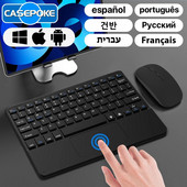 CASEPOKE priekš iPad bezvadu tastatūra ar skārienpaliktni priekš Xiaomi Samsung Huawei Android iOS Windows Bluetooth tastatūra un pele