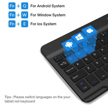 Безжична клавиатура Bluetooth-съвместима клавиатура за Android IOS Windows Mini 78-Key Keybaord Gaming за PC iPad Клавиатури за таблети
