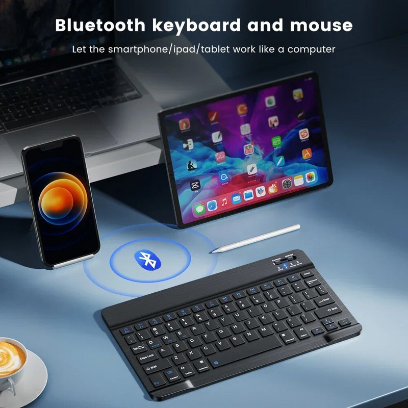 Bezvadu tastatūra Ar Bluetooth saderīga tastatūra operētājsistēmai Android IOS Windows Mini 78 taustiņu tastatūras spēles personālajam datoram iPad planšetdatoru tastatūras