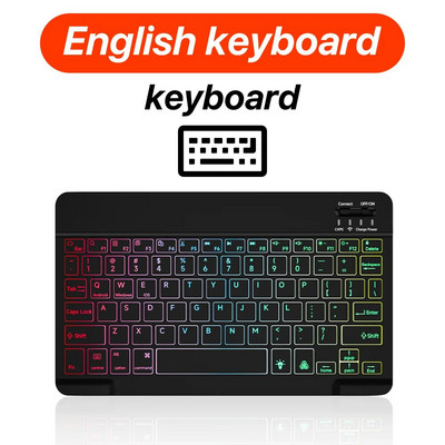 Tastatură și mouse fără fir cu iluminare din spate iluminate din spate pentru iOS Android Windows Tastatură Bluetooth pentru telefon mobil Ipad Dispozitive de 10 inchi