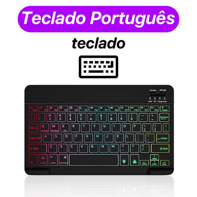 Tastatură și mouse fără fir cu iluminare din spate iluminate din spate pentru iOS Android Windows Tastatură Bluetooth pentru telefon mobil Ipad Dispozitive de 10 inchi