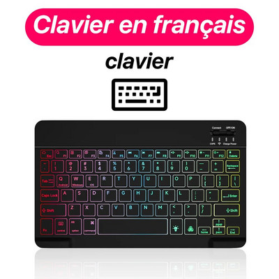Tastatură și mouse fără fir cu iluminare din spate iluminate din spate pentru iOS Android Windows Tastatură Bluetooth pentru telefon mobil Ipad Dispozitive de 10 inchi