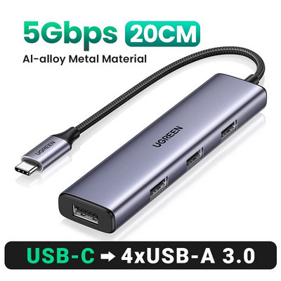 UGREEN USB C Hub 4 Θύρες USB Type C σε USB 3.0 Hub Splitter Adapter για MacBook Pro iPad Pro Samsung Galaxy Note 10 S10 USB Hub