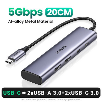 UGREEN USB C Hub 4 Θύρες USB Type C σε USB 3.0 Hub Splitter Adapter για MacBook Pro iPad Pro Samsung Galaxy Note 10 S10 USB Hub