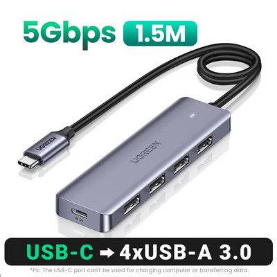 UGREEN USB C Hub 4 Θύρες USB Type C σε USB 3.0 Hub Splitter Adapter για MacBook Pro iPad Pro Samsung Galaxy Note 10 S10 USB Hub