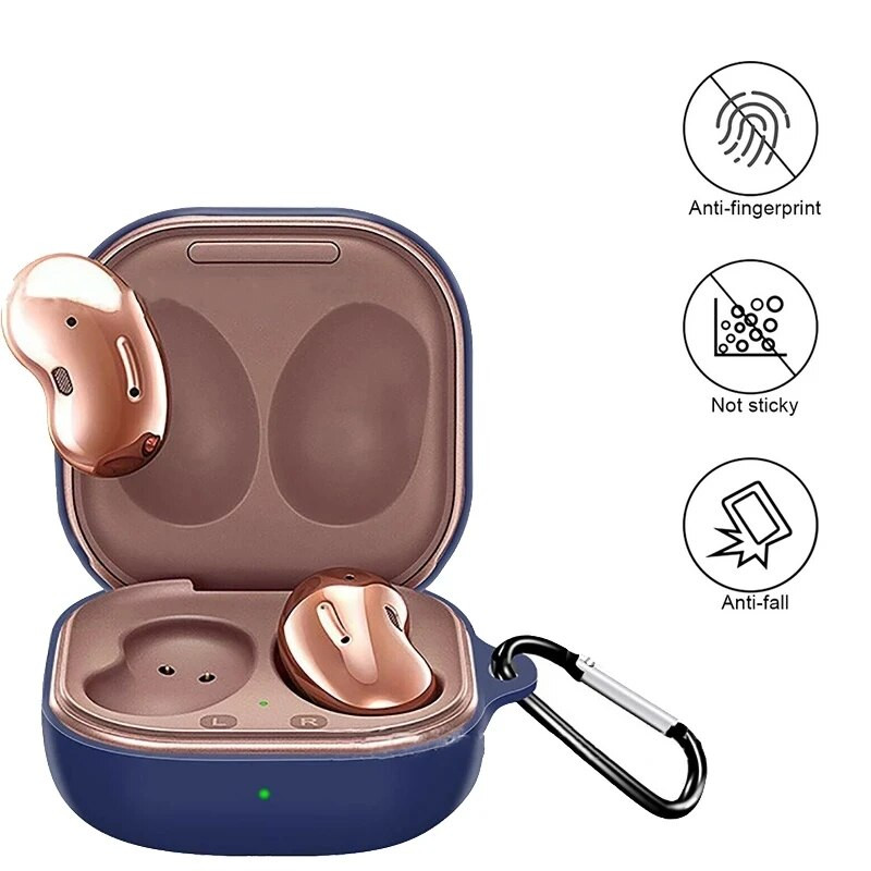 Bezvadu Bluetooth austiņu aizsargvāciņš priekš Samsung Galaxy Buds Live Earphone Triecienizturīgs silikona vāciņš ar āķi
