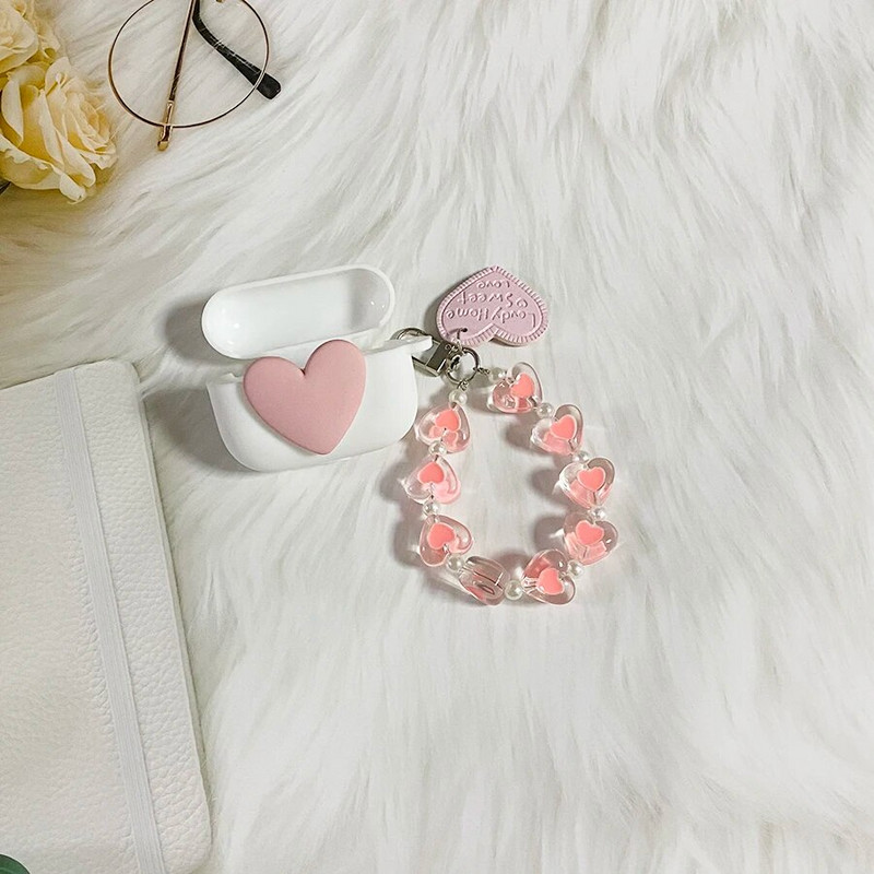 Για JBL TUNE BEAM Case Cute Love Κάλυμμα σιλικόνης ακουστικών με θήκη WristChain Lanyard για κάλυμμα δοκού JBL tune fudnas