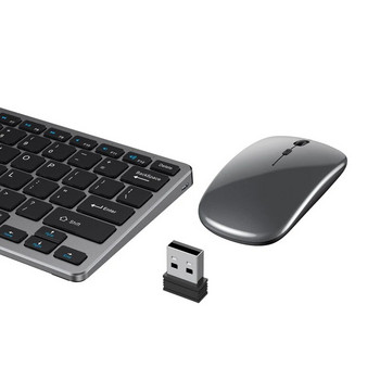 Безжична Bluetooth клавиатура и мишка Комплект безжични акумулаторни комбинирани тихи мишки за IPAD IOS Android PC лаптоп, компютър Windows