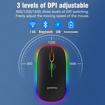 10 ιντσών με οπίσθιο φωτισμό για πληκτρολόγιο και ποντίκι iPad Πληκτρολόγιο Bluetooth με οπίσθιο φωτισμό για IOS Android Ασύρματο πληκτρολόγιο και ποντίκι Windows