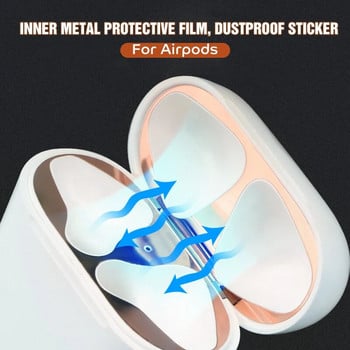 Αυτοκόλλητο Metal Dust Guard για Apple AirPods 1 2 Θήκη Προστατευτικό αυτοκόλλητο Skin Protector για AirPods 2 1 1 Αξεσουάρ