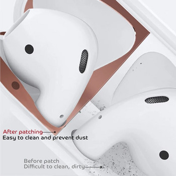 Αυτοκόλλητο Metal Dust Guard για Apple AirPods 1 2 Θήκη Προστατευτικό αυτοκόλλητο Skin Protector για AirPods 2 1 1 Αξεσουάρ