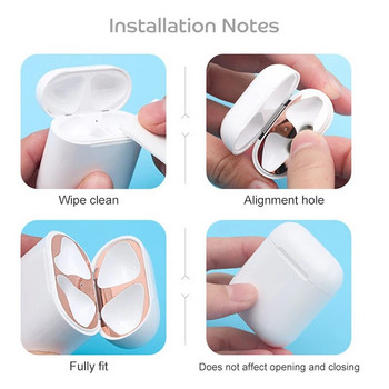 Αυτοκόλλητο Metal Dust Guard για Apple AirPods 1 2 Θήκη Προστατευτικό αυτοκόλλητο Skin Protector για AirPods 2 1 1 Αξεσουάρ