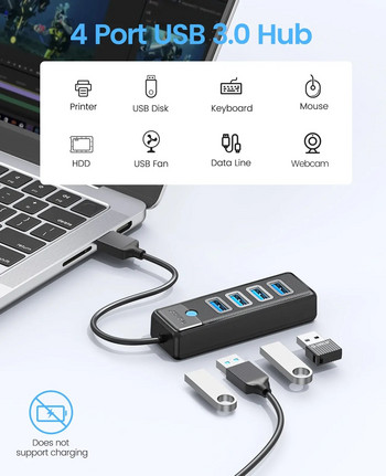 ORICO-Multi Type C сплитер, 4 порта, USB 3.0 HUB, 5Gbps, висока скорост, OTG адаптер за компютър, компютърни аксесоари, Macbook Pro