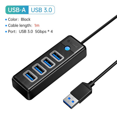 Splitter ORICO-Multi Type C, 4 porturi, HUB USB 3.0, 5 Gbps, de mare viteză, Adaptor OTG pentru PC, Accesorii pentru computer, Macbook Pro