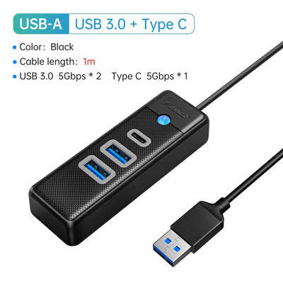 Splitter ORICO-Multi Type C, 4 porturi, HUB USB 3.0, 5 Gbps, de mare viteză, Adaptor OTG pentru PC, Accesorii pentru computer, Macbook Pro