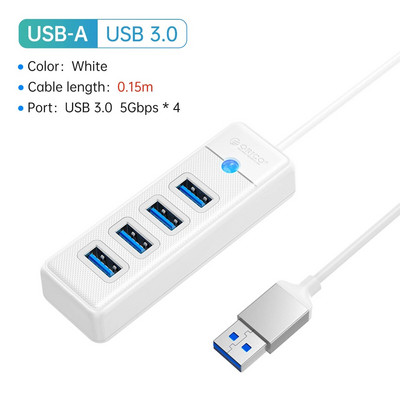 Splitter ORICO-Multi Type C, 4 porturi, HUB USB 3.0, 5 Gbps, de mare viteză, Adaptor OTG pentru PC, Accesorii pentru computer, Macbook Pro