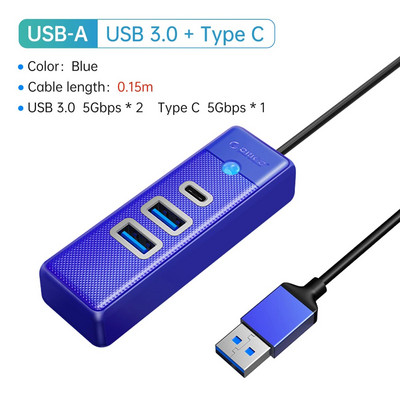 Splitter ORICO-Multi Type C, 4 porturi, HUB USB 3.0, 5 Gbps, de mare viteză, Adaptor OTG pentru PC, Accesorii pentru computer, Macbook Pro