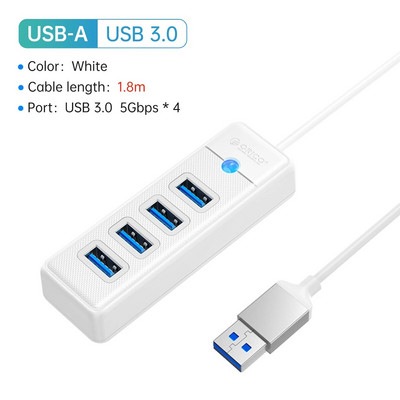 Splitter ORICO-Multi Type C, 4 porturi, HUB USB 3.0, 5 Gbps, de mare viteză, Adaptor OTG pentru PC, Accesorii pentru computer, Macbook Pro