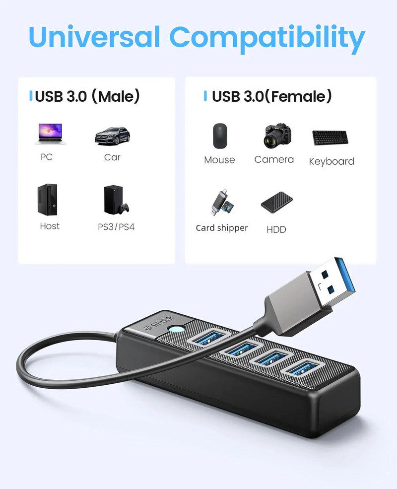 ORICO-Multi Type C Splitter, 4 Θύρες, USB 3.0 HUB, 5Gbps, High Speed, OTG Adapter για Η/Υ, Αξεσουάρ υπολογιστών, Macbook Pro