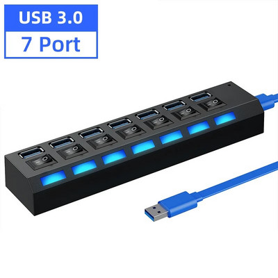 Usb Hub 3 0 Hub Usb Splitter Mai multe porturi Multi Usb Hub 3.0 Hab Adaptor de alimentare Extensor Accesorii pentru computer comutator usb Pentru Casa