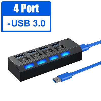 Usb Hub 3 0 Hub Usb Splitter Mai multe porturi Multi Usb Hub 3.0 Hab Adaptor de alimentare Extensor Accesorii pentru computer comutator usb Pentru Casa