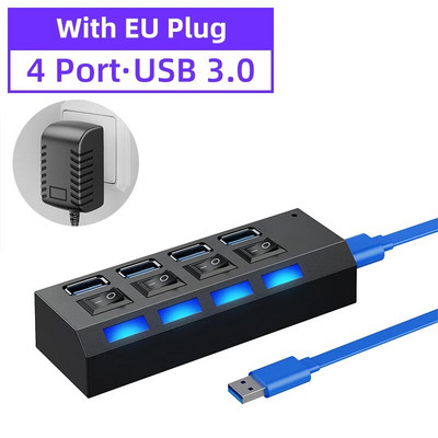 Usb Hub 3 0 Hub Usb Splitter Mai multe porturi Multi Usb Hub 3.0 Hab Adaptor de alimentare Extensor Accesorii pentru computer comutator usb Pentru Casa