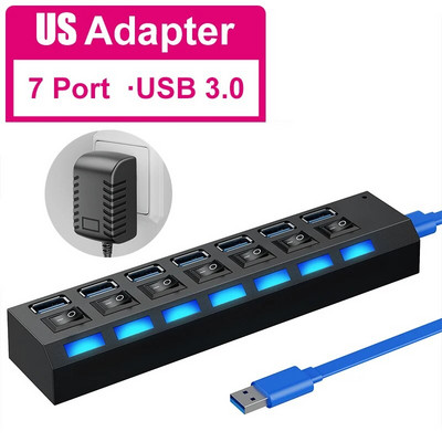 Usb Hub 3 0 Hub Usb Splitter Mai multe porturi Multi Usb Hub 3.0 Hab Adaptor de alimentare Extensor Accesorii pentru computer comutator usb Pentru Casa