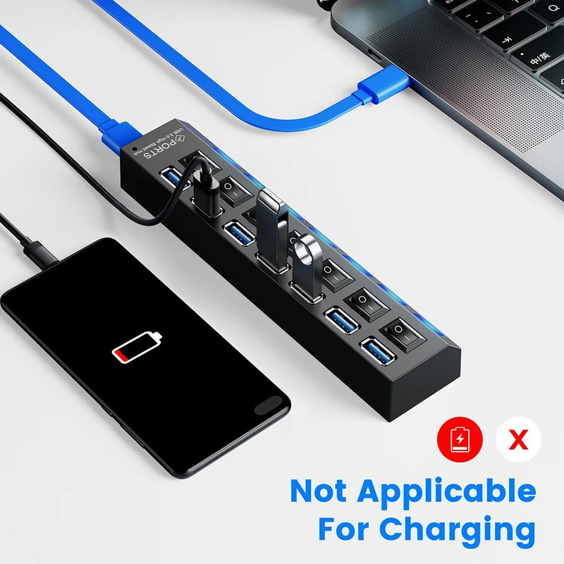 Usb Hub 3 0 Hub Usb Splitter Πολλές θύρες Multi Usb Hub 3.0 Hab Power Adapter Extensor Αξεσουάρ υπολογιστή διακόπτης usb για το σπίτι