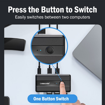 Lemorele USB KVM Switch Adapter USB 3.0 Switcher 2 Input 4 Output USB Switch KVM Switcher Printer Sharer For Computer Keyboard