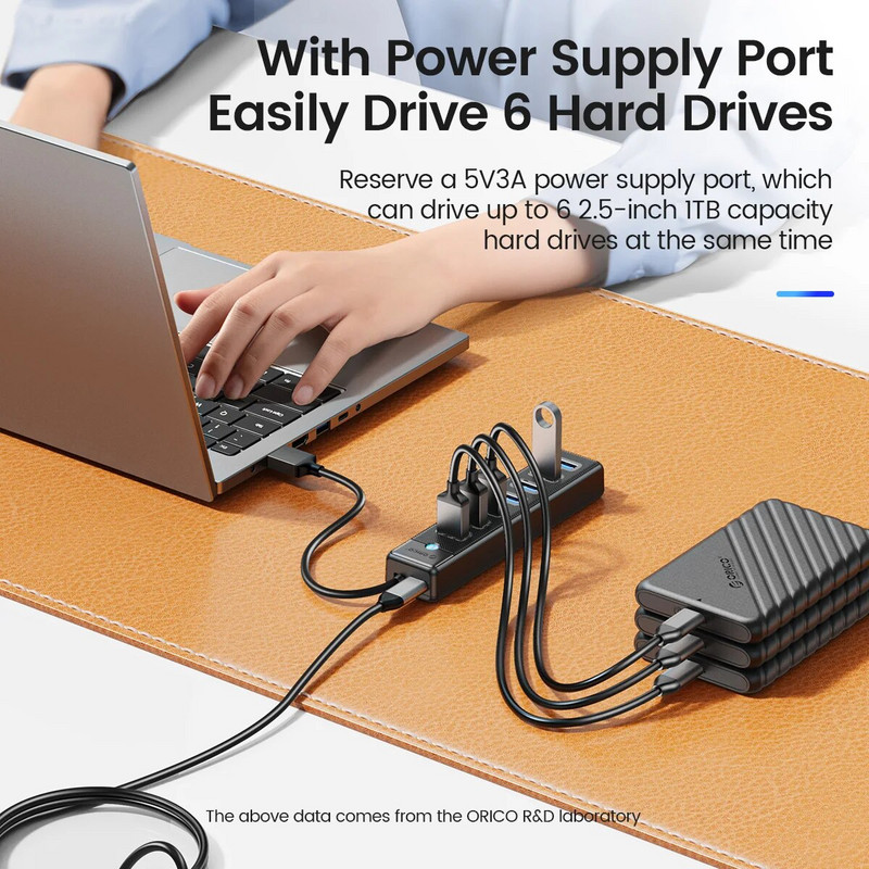 ORICO USB 3.0 HUB 7 θυρών Splitter High-Speed κιβώτιο ταχυτήτων Τύπος C HUB φορητός υπολογιστής Επέκταση Αξεσουάρ υπολογιστή υπολογιστή