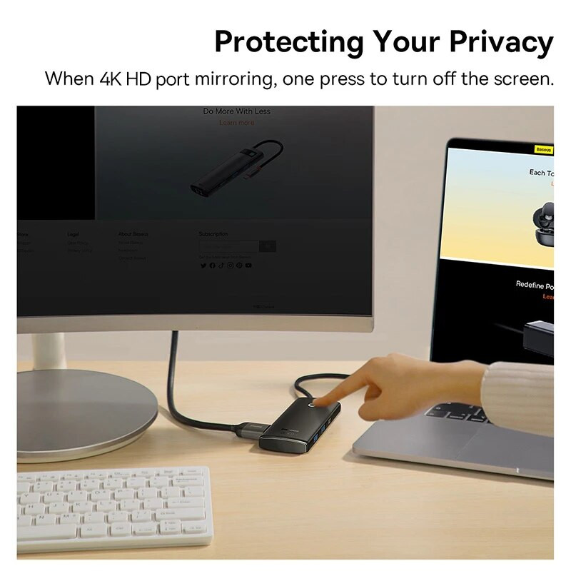 Baseus USB Type C HUB σε HDMI συμβατό με USB 3.0 Adapter 6 in 1 Type C HUB Dock for MacBook Pro Air USB C Splitter