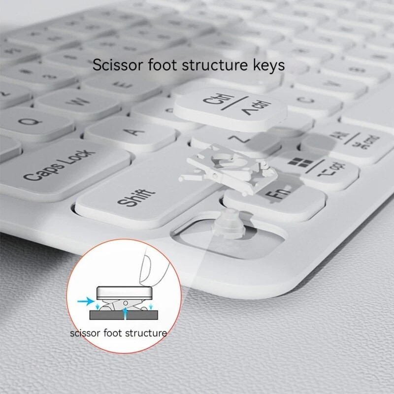 78 taustiņu 2,4 g bezvadu tastatūras un peles komplekts Daudzvalodu angļu vācu franču spāņu bezvadu tastatūra un pele Electroni