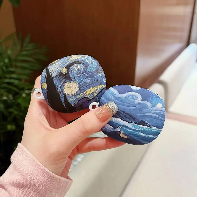 Θήκη ακουστικών Ins Fashion Retro Oil Painting Flowers για Προστατευτικό κάλυμμα ακουστικών Redmi Buds 4 Lite Hard Frosted