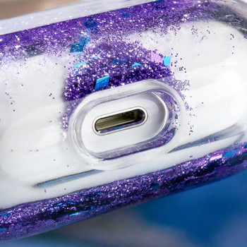 Твърд калъф за слушалки Glitter Liquid Quicksand за Apple Airpod Pro 2 3 1 Generation Капак за слушалки за Air Pods Pro2 Аксесоари