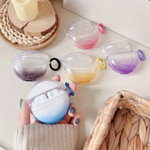 Pakāpeniski krāsains korpuss oppo Enco Air2i korpusam Caurspīdīgs TPU silikona austiņu vāciņš ar atslēgu piekariņu OPPO Enco buds 2 maciņam