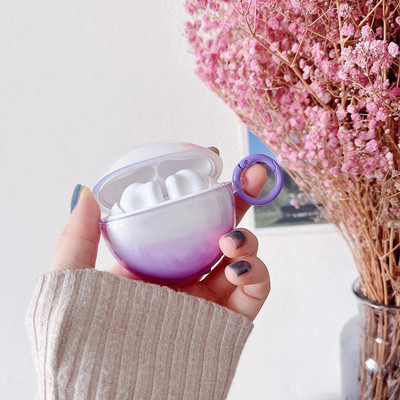 Pakāpeniski krāsains korpuss oppo Enco Air2i korpusam Caurspīdīgs TPU silikona austiņu vāciņš ar atslēgu piekariņu OPPO Enco buds 2 maciņam