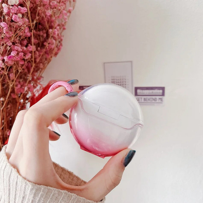 Pakāpeniski krāsains korpuss oppo Enco Air2i korpusam Caurspīdīgs TPU silikona austiņu vāciņš ar atslēgu piekariņu OPPO Enco buds 2 maciņam