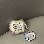 Husă drăguță din TPU cu pisică de desene animate pentru Apple Airpods 1 2 3 Husă pentru căști Coque Soft Wave din silicon pentru Airpods Pro 2nd Cover Earpods