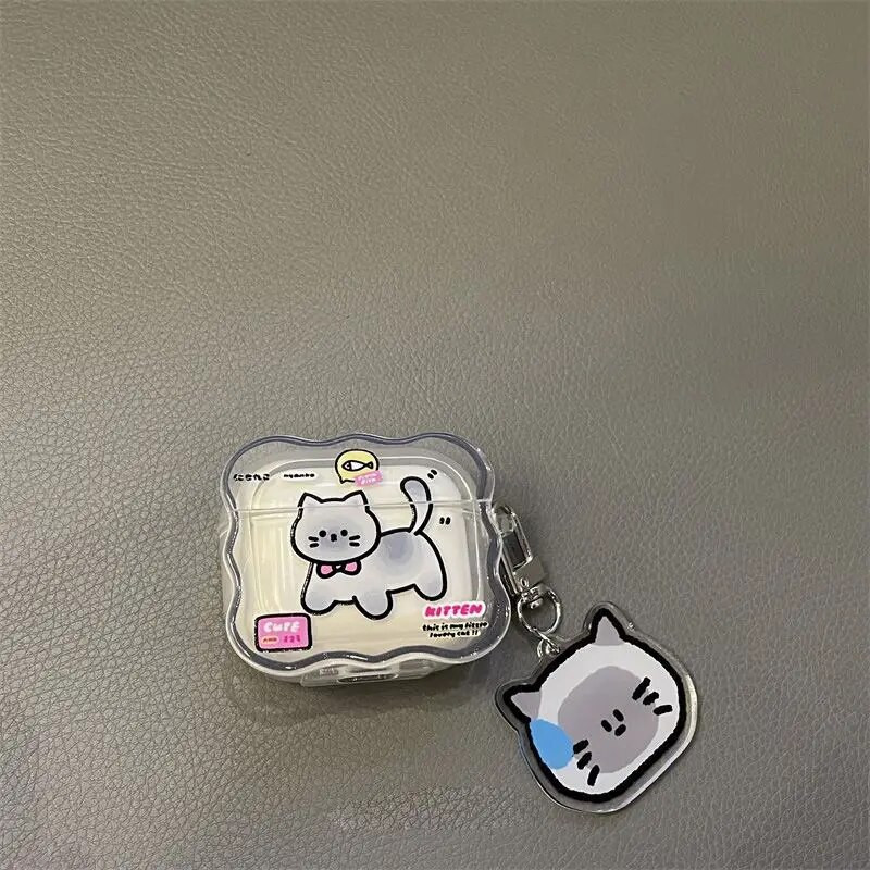 Armas Cartoon Cat TPU ümbris Apple Airpods 1 2 3 kõrvaklappide Coque Soft Wave silikoon Funda jaoks Airpods Pro 2. kaanega kõrvaklappide ümbris