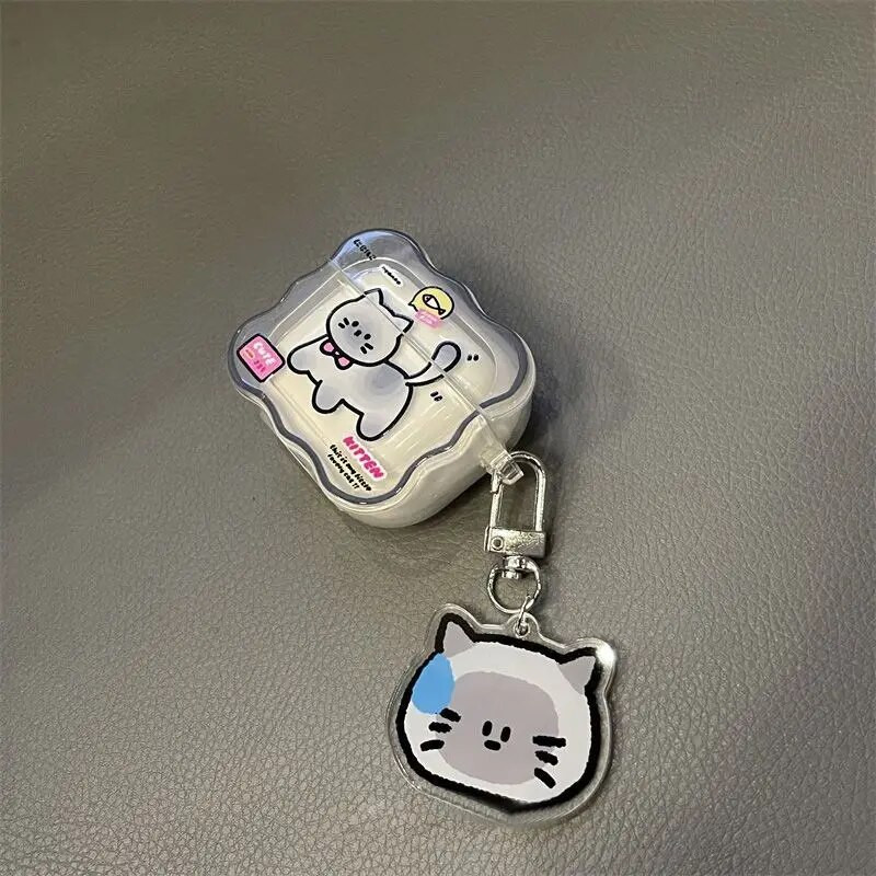 Armas Cartoon Cat TPU ümbris Apple Airpods 1 2 3 kõrvaklappide Coque Soft Wave silikoon Funda jaoks Airpods Pro 2. kaanega kõrvaklappide ümbris