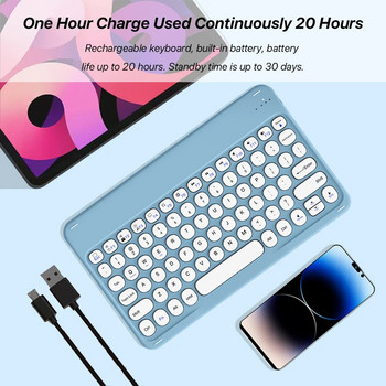 Επαναφορτιζόμενο ασύρματο πληκτρολόγιο και ποντίκι για Apple Huawei Xiaomi Samsung Φορητό Tablet Teclado 10 ιντσών συμβατό με Bluetooth