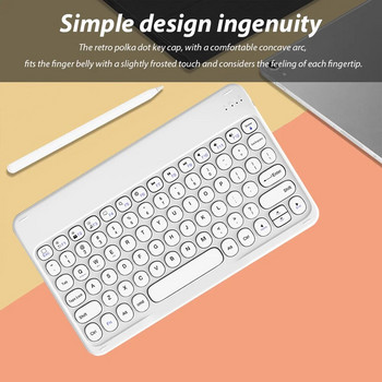 Επαναφορτιζόμενο ασύρματο πληκτρολόγιο και ποντίκι για Apple Huawei Xiaomi Samsung Φορητό Tablet Teclado 10 ιντσών συμβατό με Bluetooth