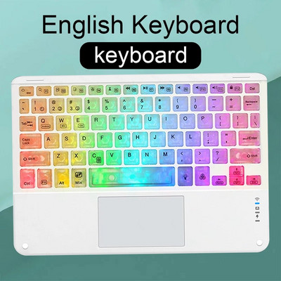 Tastatură și mouse cu iluminare de fundal fără fir cu touchpad pentru tabletă ultra-subțire reîncărcabilă Apple Huawei Samsung Xiaomi Teclado