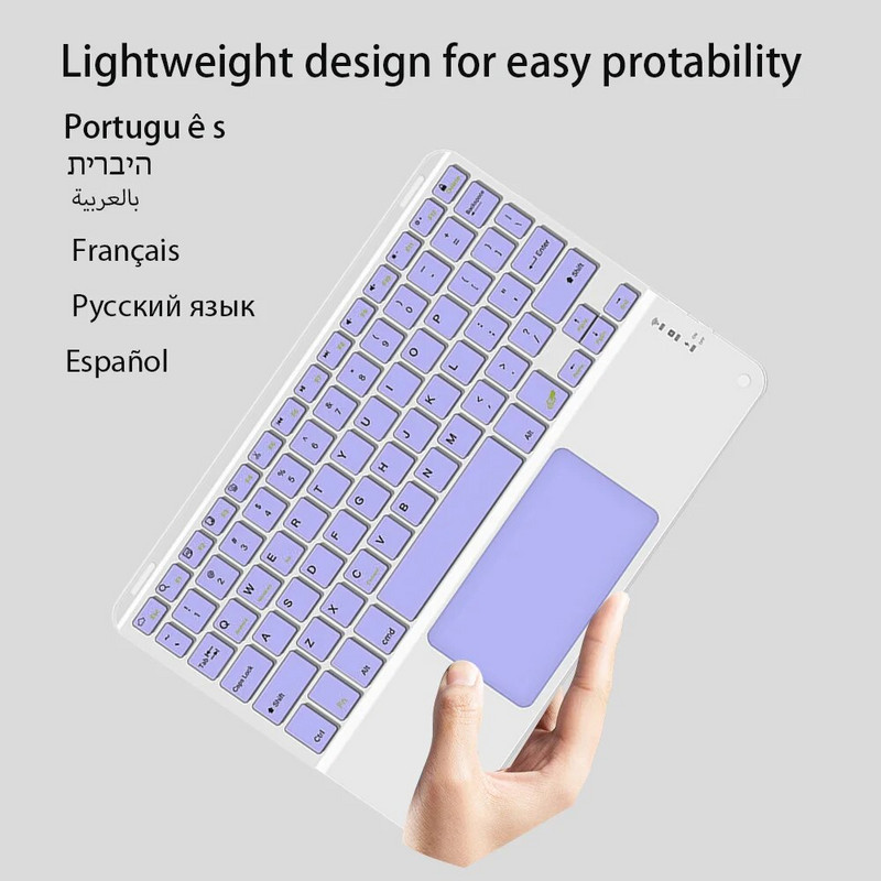 Bezvadu tastatūra ar skārienpaliktni Apple Xiaomi Huawei Samsung uzlādējamām planšetdatoru ierīcēm Bluetooth iPad mobilajam tālrunim