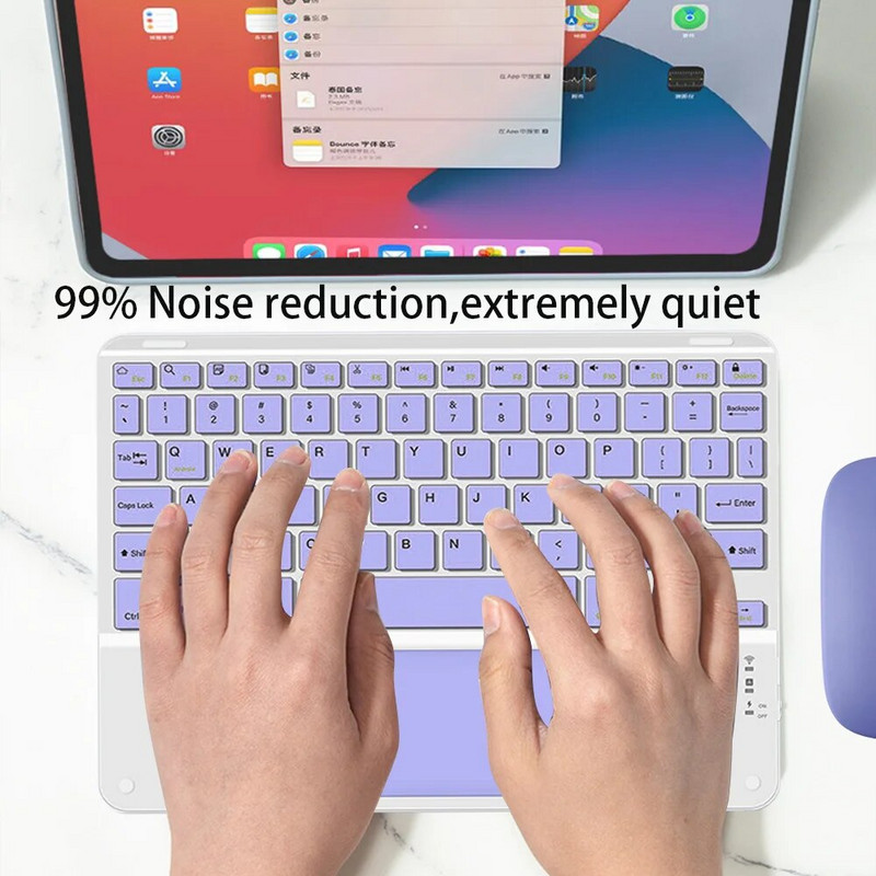 Bezvadu tastatūra ar skārienpaliktni Apple Xiaomi Huawei Samsung uzlādējamām planšetdatoru ierīcēm Bluetooth iPad mobilajam tālrunim