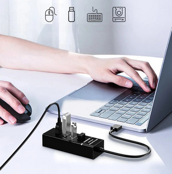 USB 3.0 4/7 порта хъб сплитер адаптер дължина на кабела 30/120 см за настолен компютър Mac лаптоп клавиатура мишка 2TB мобилен твърд диск
